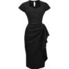 Hayworth Evening Dress Crepe Black-S | House of Foxy