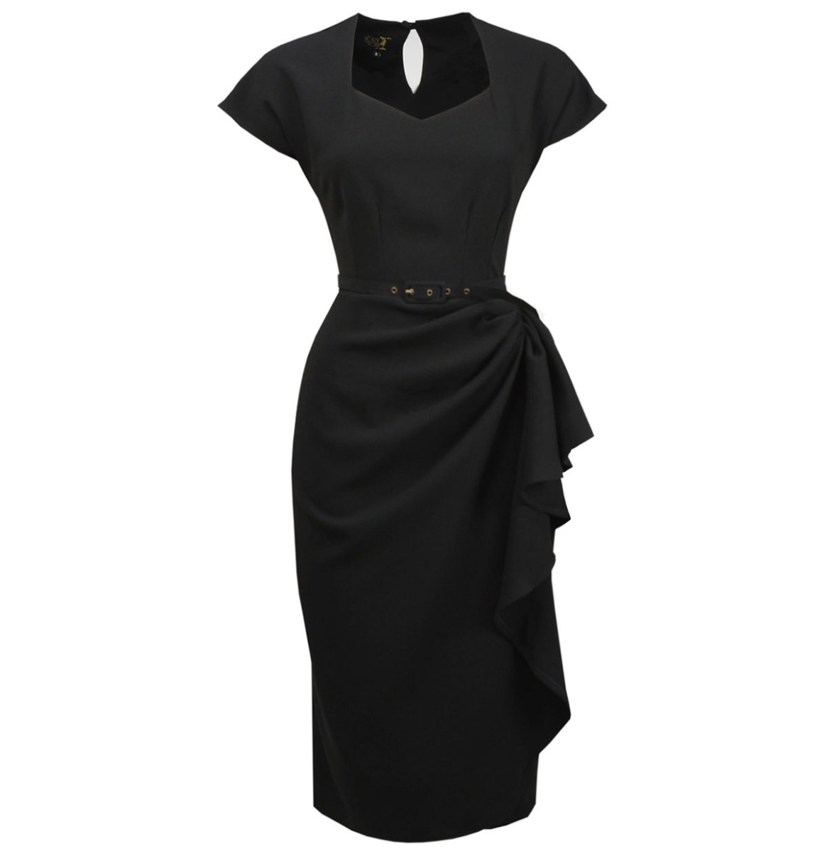 Hayworth Evening Dress Crepe Black-S | House of Foxy