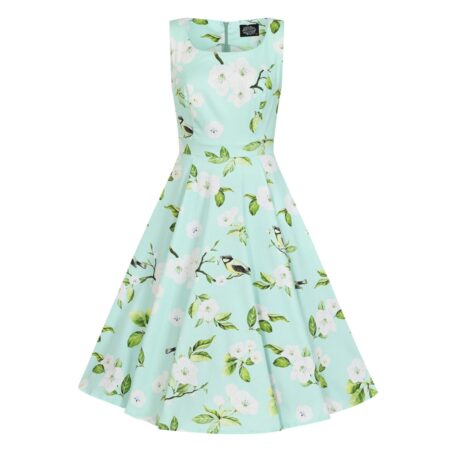 Heart & Roses Andrea Floral Swing Dress Green-XS | Hearts and Roses