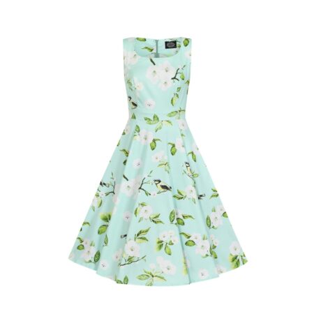 Heart & Roses Andrea Floral Swing Dress Kids Green-11 - 12 Jaar | Hearts and Roses
