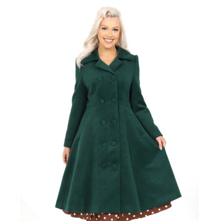Heart & Roses Forest Swing Coat Green-S | Hearts and Roses