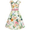 Heart and Roses Lottie Floral Swing Dress White -XL | Hearts and Roses