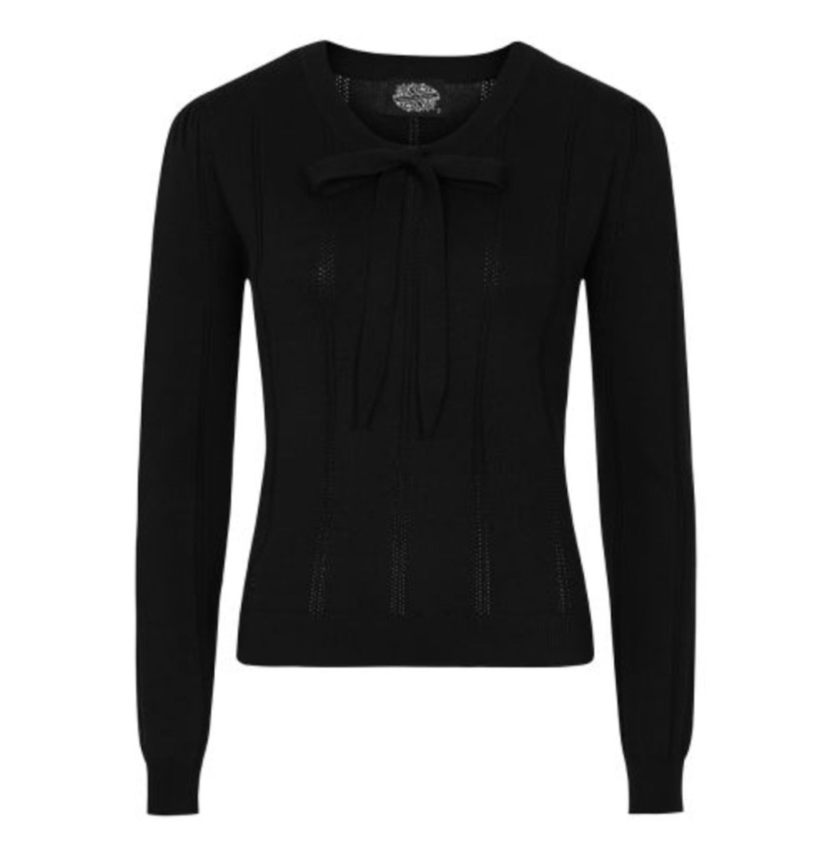 Heart and Roses Shelly Knitted Top Black -XL | Fiftiesstore