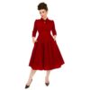 Hearts & Roses Alyssa Swing Dress Velvet Red-XL | Hearts and Roses