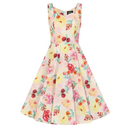 Hearts & Roses Annie Floral Swing Dress Pink-XL | Hearts and Roses