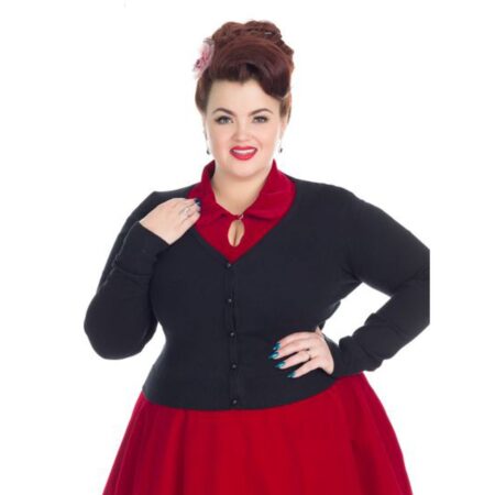 Hearts & Roses Black Cardigan Longsleeve-XXXL | 21% korting | Hearts and Roses