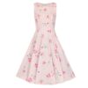 Hearts & Roses Catherine Floral Gingham Swing Dress Pink-XS | Hearts and Roses