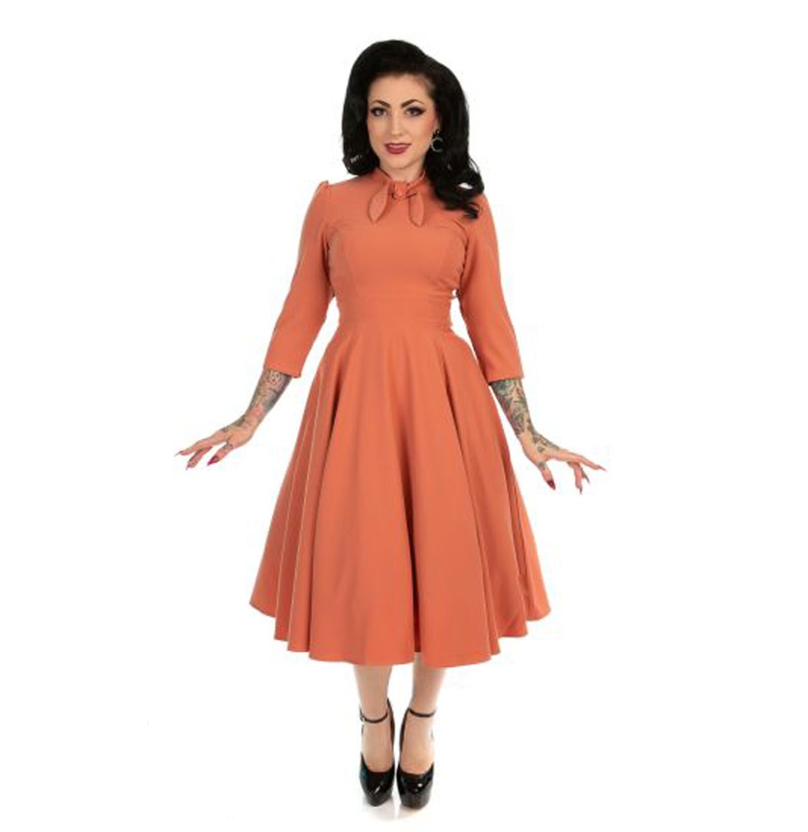 Hearts & Roses Charming Swing Dress Blush-XL | Fiftiesstore