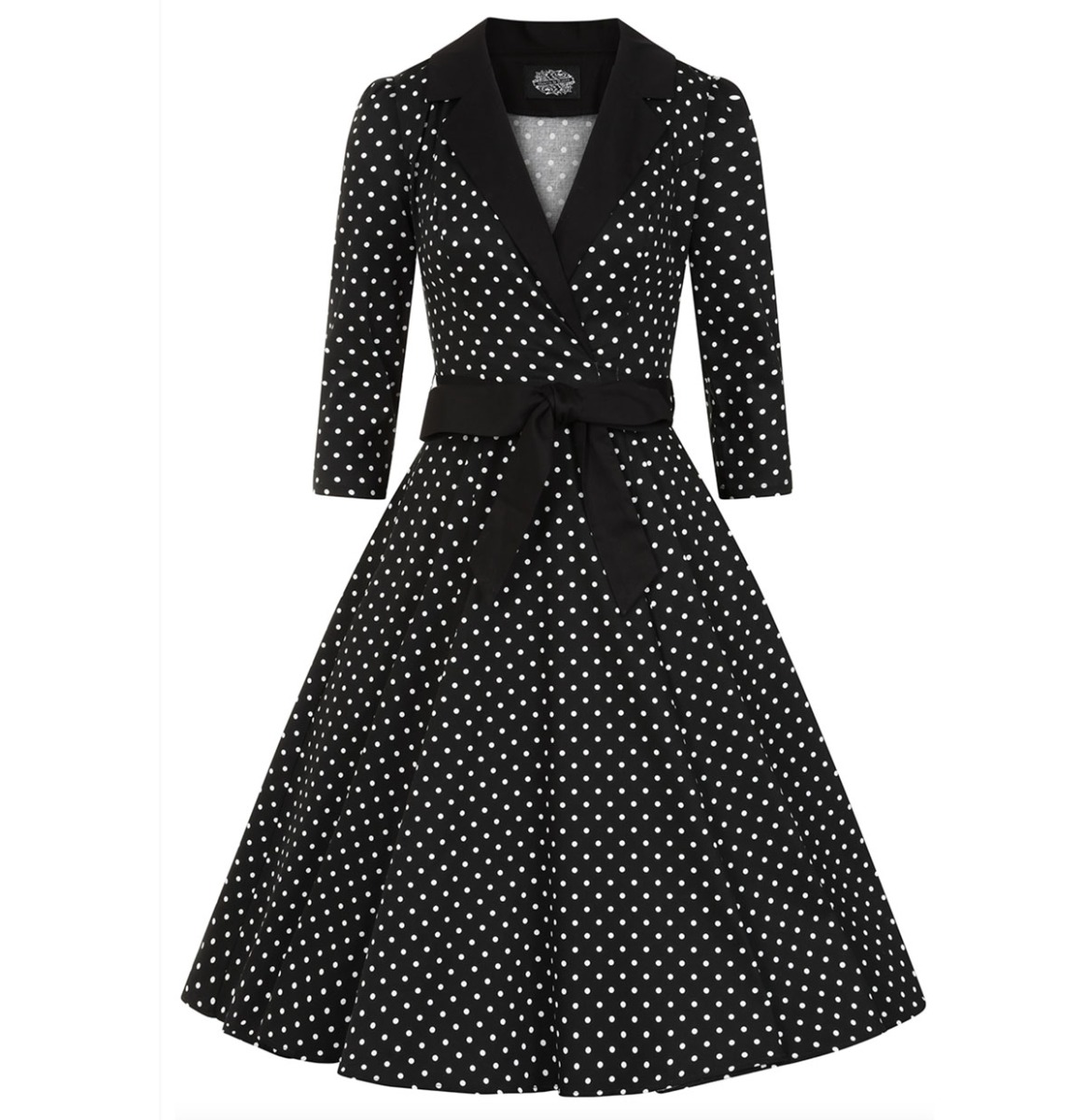 Hearts & Roses Cora Polka Dot Swing Dress Black White-M | Hearts and Roses
