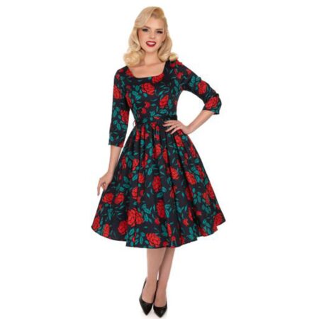 Hearts & Roses Dahlia Rose Swing Dress-XL | 33% korting | Hearts and Roses