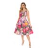 Hearts & Roses Denise Floral Swing Dress Multicolor -M | Fiftiesstore