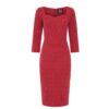 Hearts & Roses Eden Knitted Pencil Dress Red-XS | Hearts and Roses