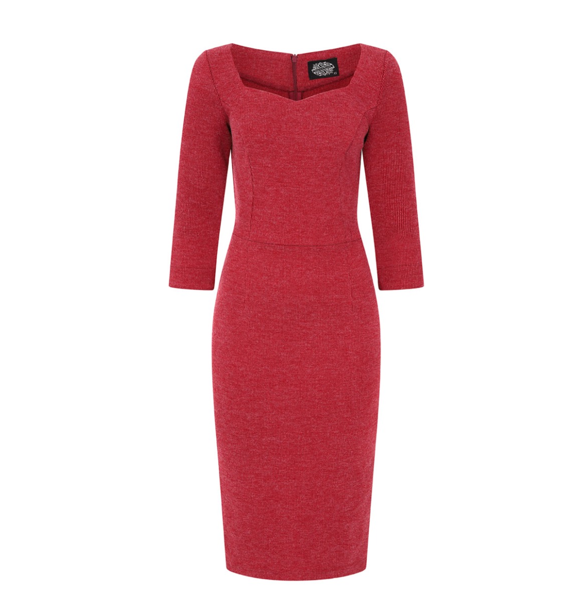 Hearts & Roses Eden Knitted Pencil Dress Red-XS | Hearts and Roses