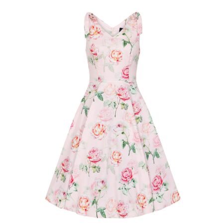 Hearts & Roses Emma Floral Swing Dress Pink-XXL | Hearts and Roses