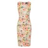 Hearts & Roses Halle Floral Wiggle Dress White-XL | Fiftiesstore