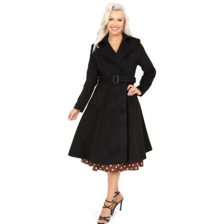 Hearts & Roses Imogen Swing Coat Black-XS | Hearts and Roses