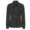Hearts & Roses Laila Polka Dot Blouse Black White-XXL | Fiftiesstore