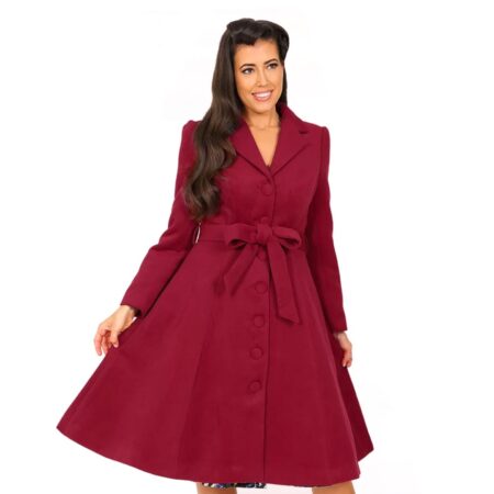 Hearts & Roses Linda Swing Coat Wine Red-S | 21% korting | Hearts and Roses