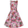 Hearts & Roses Lola Floral Swing Dress Green Pink-XXL | Hearts and Roses