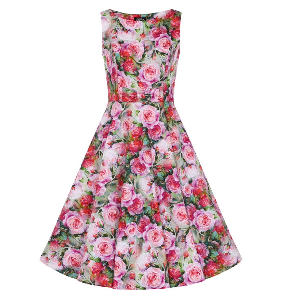Hearts & Roses Lola Floral Swing Dress Green Pink-XXL | Hearts and Roses