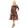 Hearts & Roses Mabel Swing Dress Black Multicolor -XL | 26% korting | Hearts and Roses