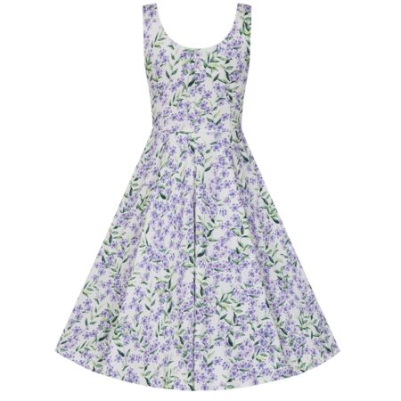 Hearts & Roses Meadow Swing Dress White Lilac-L | Hearts and Roses