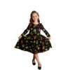 Hearts & Roses Natascha Cherry Kids Swing Dress Black-7 - 8 Jaar | Hearts and Roses