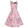 Hearts & Roses Nellie Floral Swing Dress Pink-XXL | Fiftiesstore