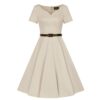 Hearts & Roses Odette Swing Dress Cream-XL | Fiftiesstore
