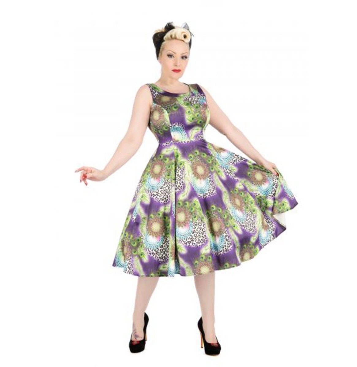 Hearts & Roses Peacock Tea Dress Multicolor-XL | 21% korting | Hearts and Roses