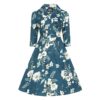 Hearts & Roses Petal Floral Swing Dress Blue-XS | 20% korting | Hearts and Roses