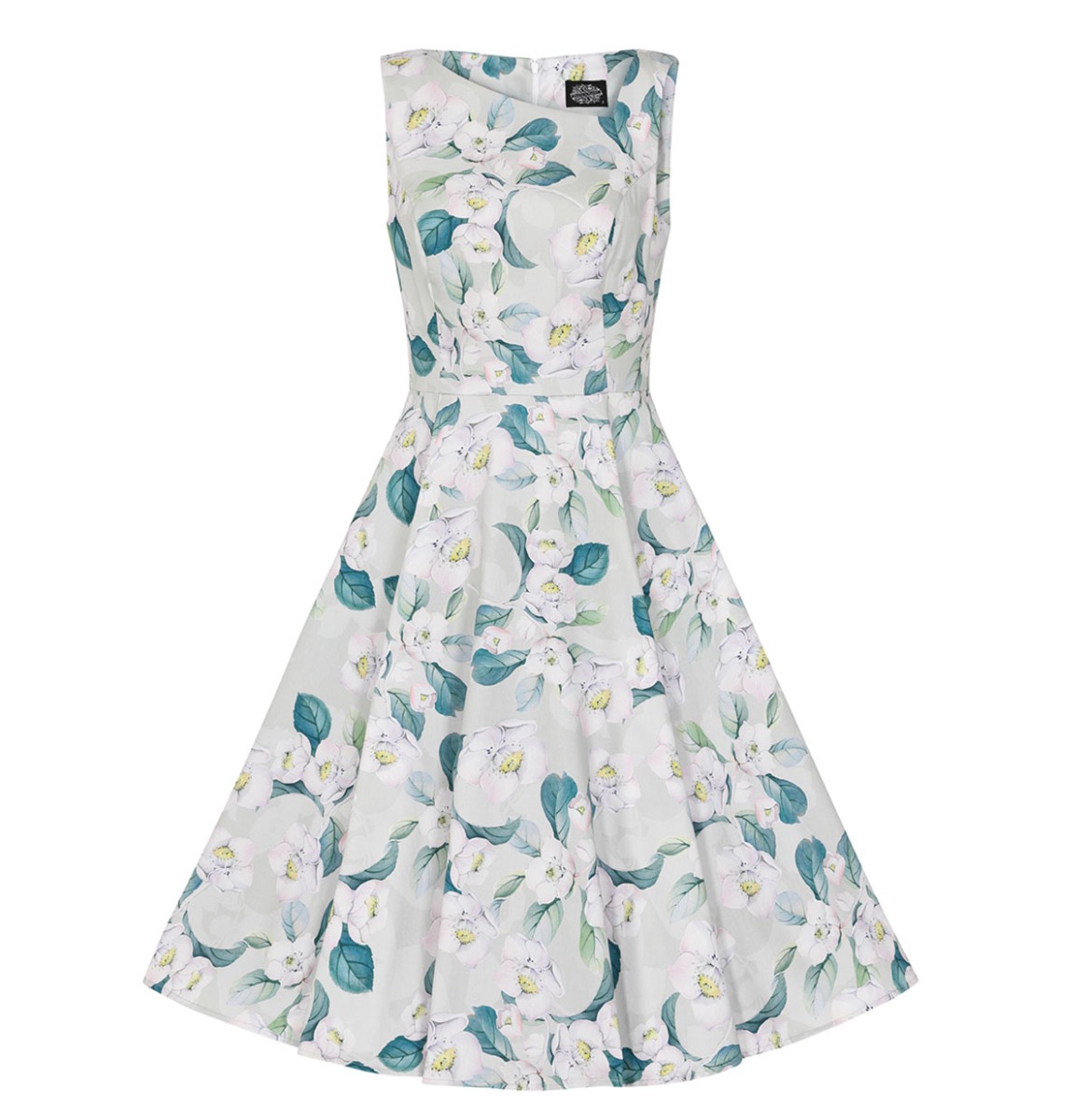 Hearts & Roses Rey Floral Swing Dress Grey-M | Hearts and Roses