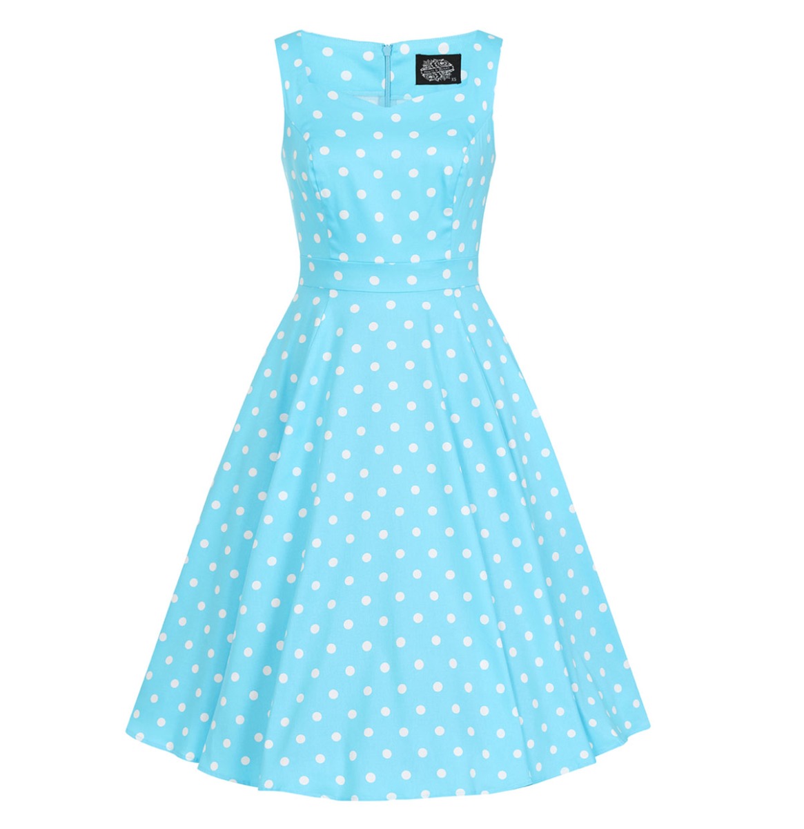 Hearts & Roses Ruth Polka Dot Swing Dress Blue-L | Hearts and Roses