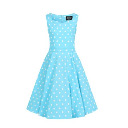 Hearts & Roses Ruth Polka Dot Swing Dress Kids Blue-9 - 10 Jaar | Hearts and Roses