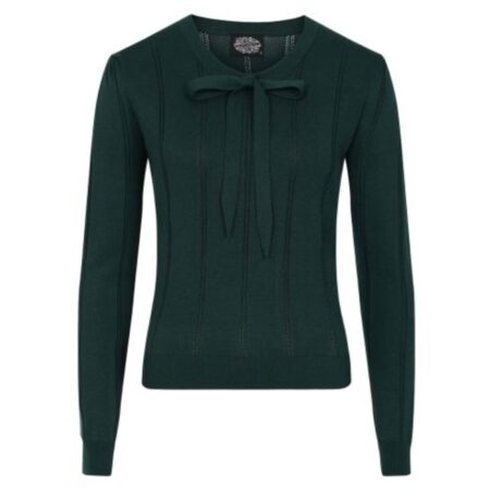Hearts & Roses Shelly Knitted Top Green-XL | Fiftiesstore