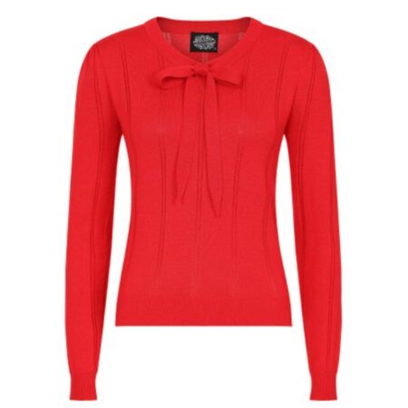 Hearts & Roses Shelly Knitted Top Red-XL | Fiftiesstore