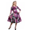 Hearts & Roses Sydney Floral Swing Dress Purple-M | Hearts and Roses