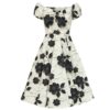 Hearts & Roses Taylor Floral Swing Dress Black Cream-4XL | Hearts and Roses