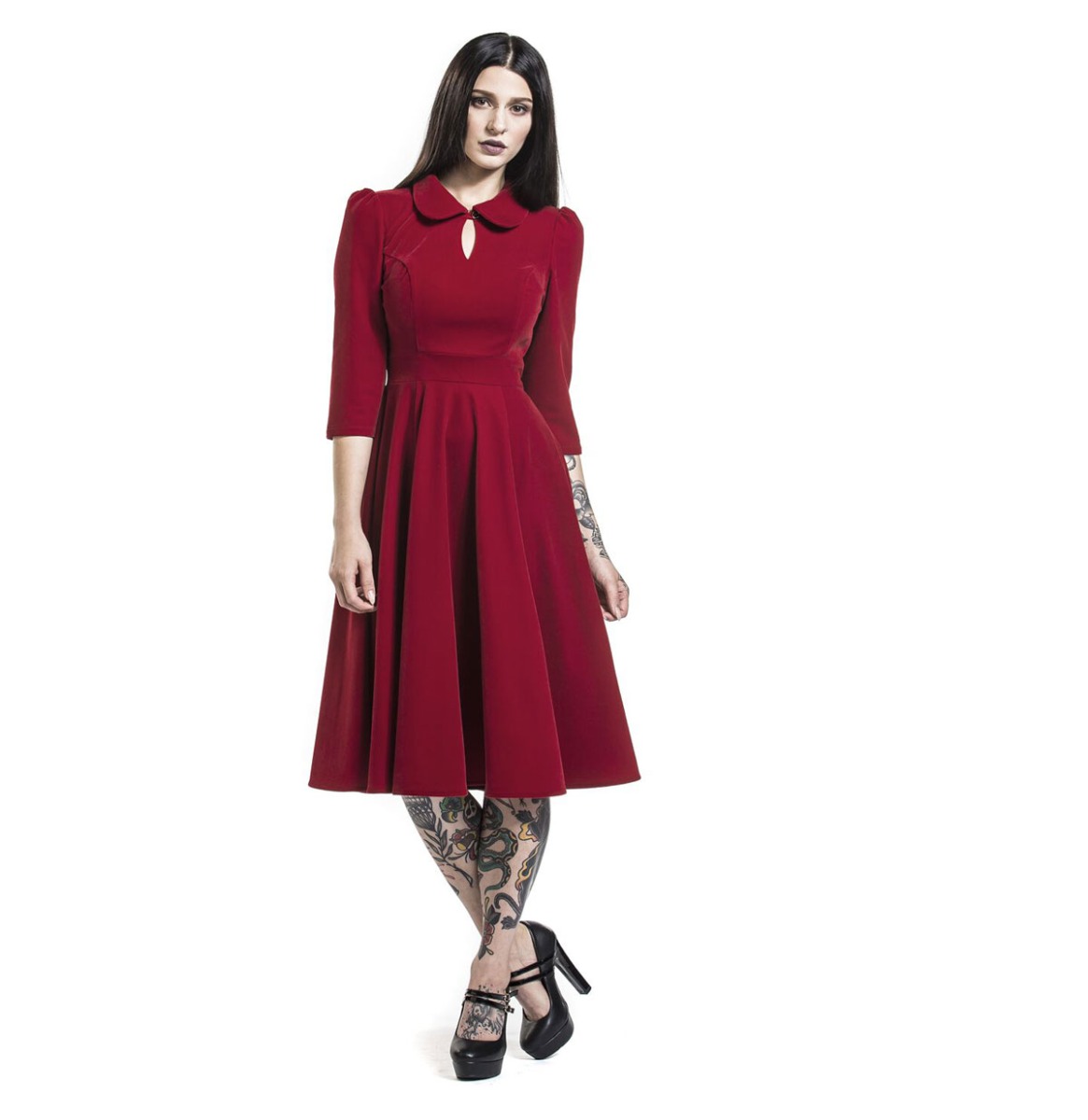 Hearts & Roses Velvet Tea Dress Red-XXXXL | 27% korting | Hearts and Roses