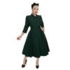 Hearts & Roses Victoria Swing Dress Petrol Green-S | 27% korting | Fiftiesstore