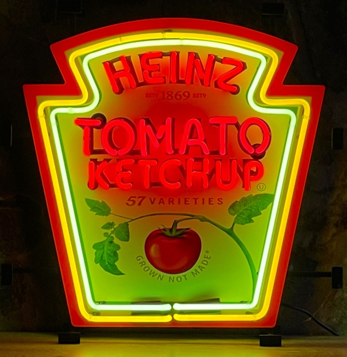 Heinz Tomato Ketchup Logo Neon Verlichting 60 x 60 cm - Rood