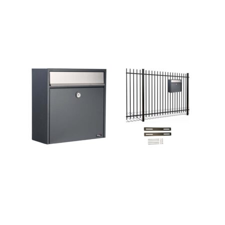 Hekbrievenbus Allux 2500 - antraciet met RVS klep | Allux
