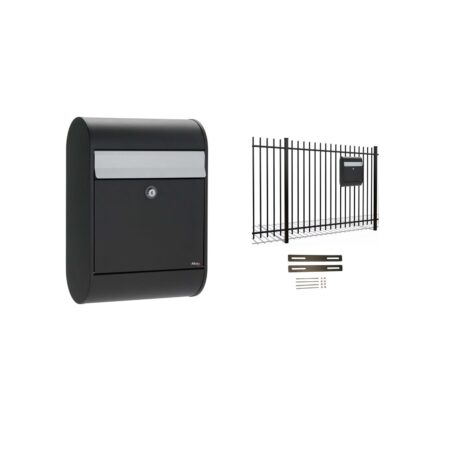 Hekbrievenbus Allux 5000 - zwart met grijze klep | Allux
