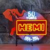 Hemi 50 Years Neon Verlichting 66 x 52 cm - Rood