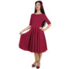 Hepburn Dress Berry Shortsleeve-40 (NL)/ 14 (UK) | 33% korting | The Pretty Dress Company