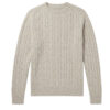 Herentrui All over cable crew Neck Vellum | Harley of Schotland