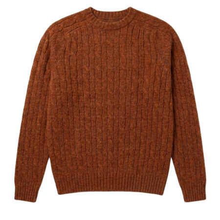 Herentrui All over cable crew Neck Whisky | Harley of Schotland