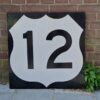 Highway 12 Houten Verkeersbord 61 x 61cm - Origineel | The Dutch Pickers