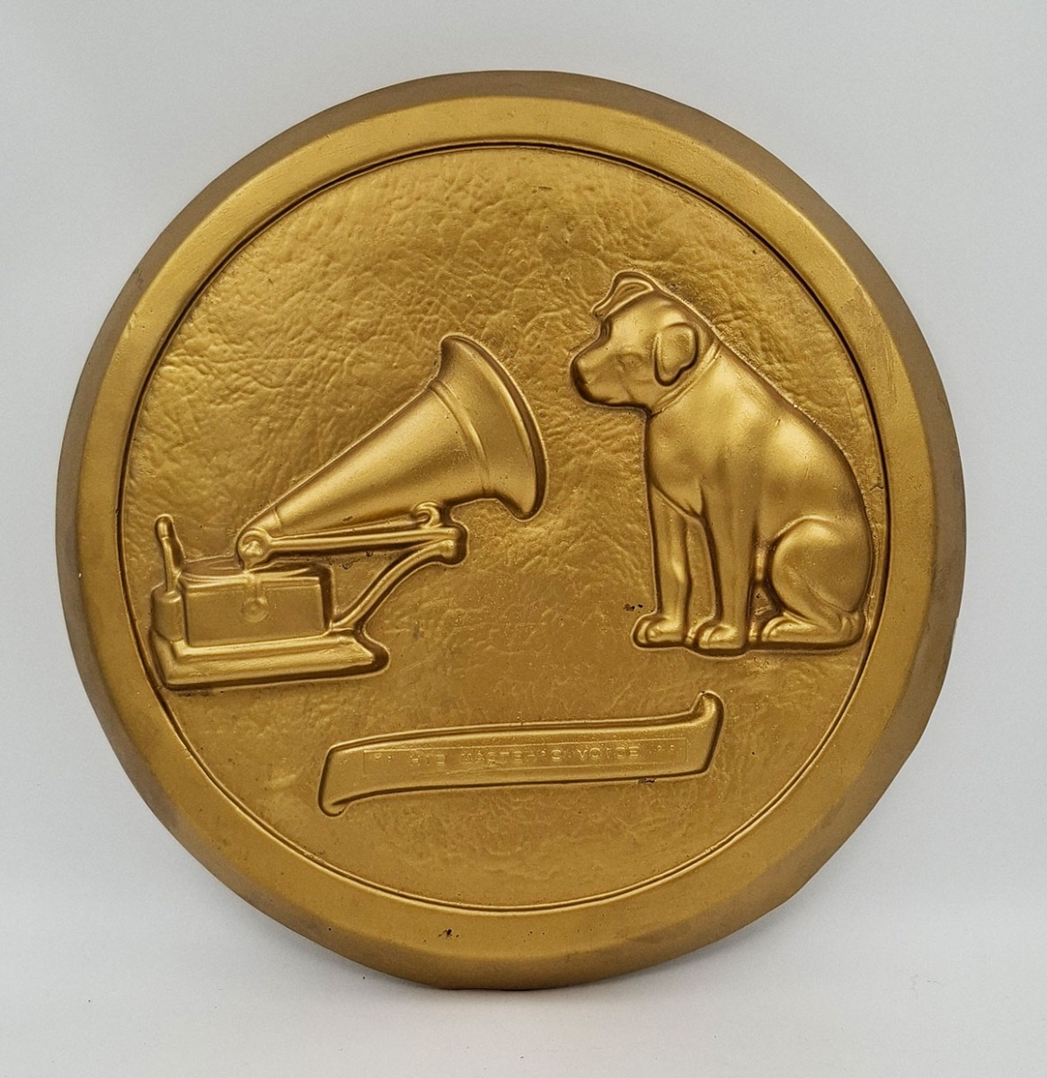 His Master's Voice Nipper Wall Plaque - Ø40 cm (Gips) | The Dutch Pickers