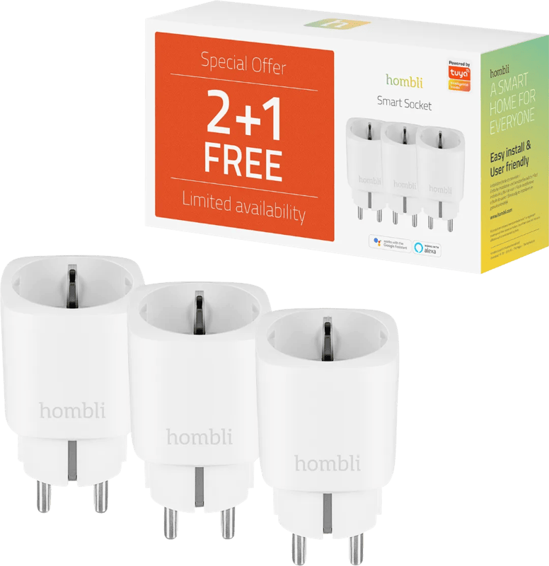 Hombli Slimme Stekker Wit 3-Pack